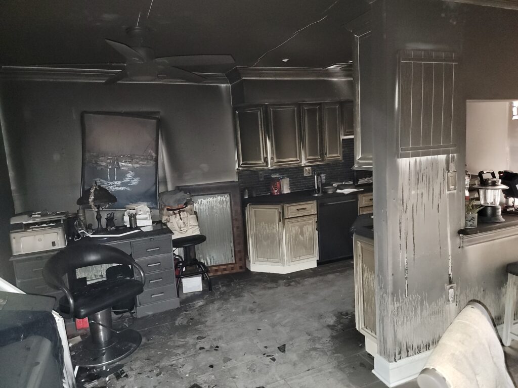 Fire damages inside a house in New Jersey