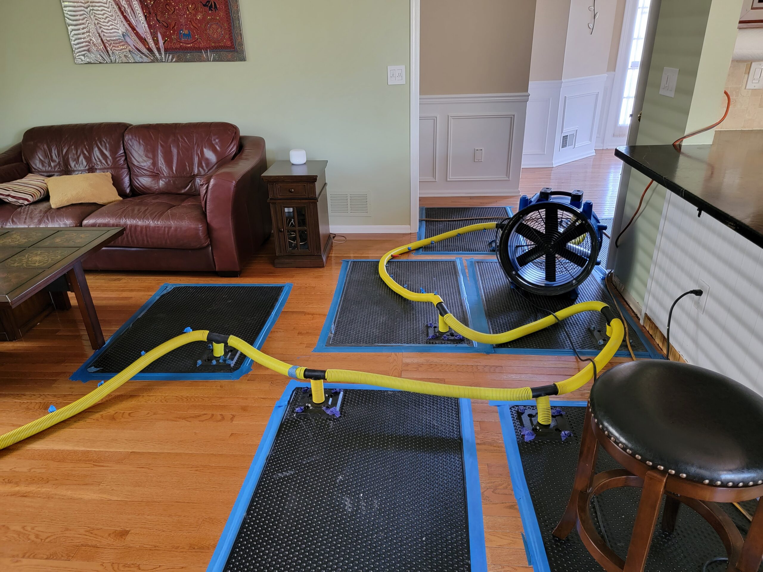 Floor drying system in action by JC Alvar Construction LLC