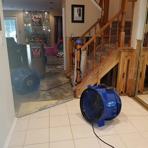 Stairs and Living Room in Howell, NJ - Water Damage Restoration